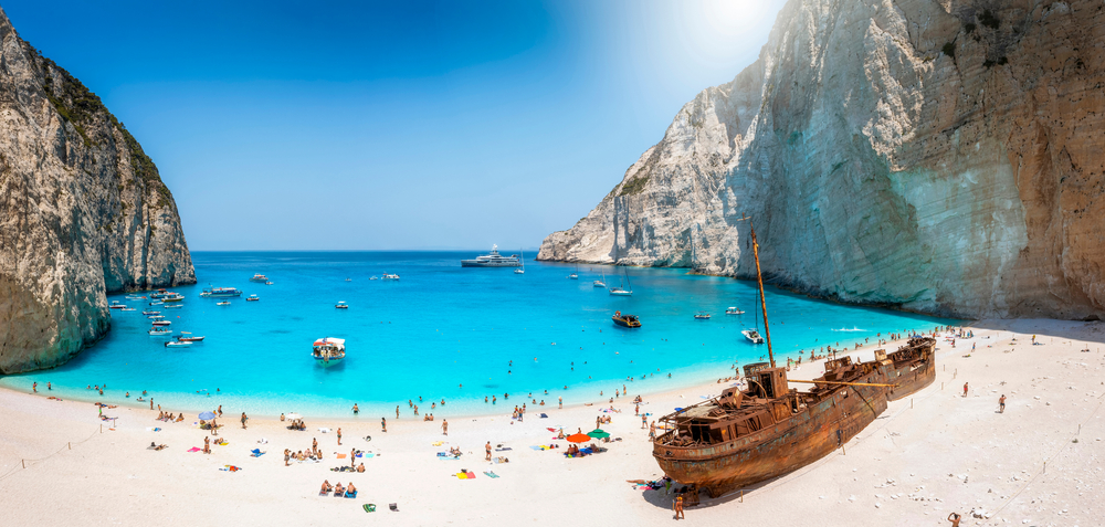 Plaża Navagio w Zakynthos w Grecji