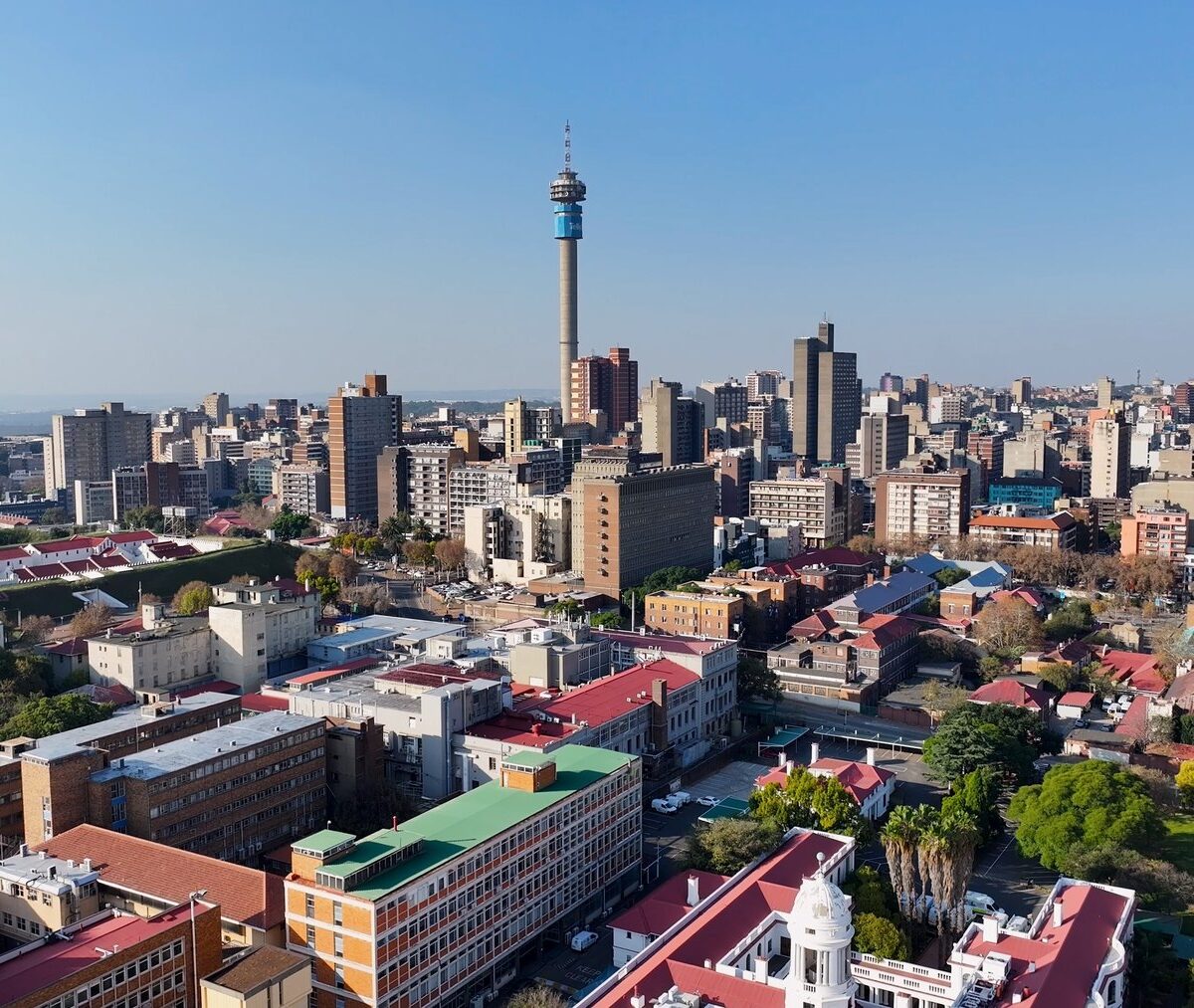 Panorama centrum Johannesburga z wieżą Hillbrow