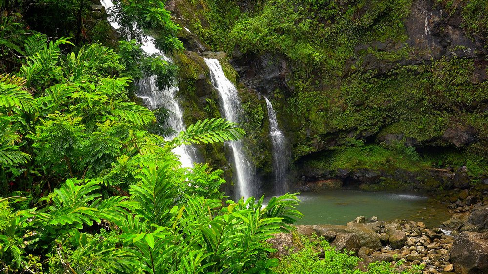 Wodospad Upper Waikani przy drodze do Hāny na Maui