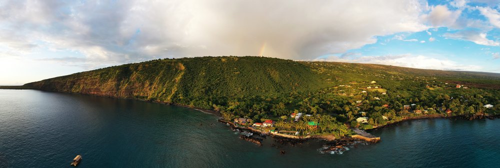Zatoka Kealakekua na Big Island z lotu ptaka